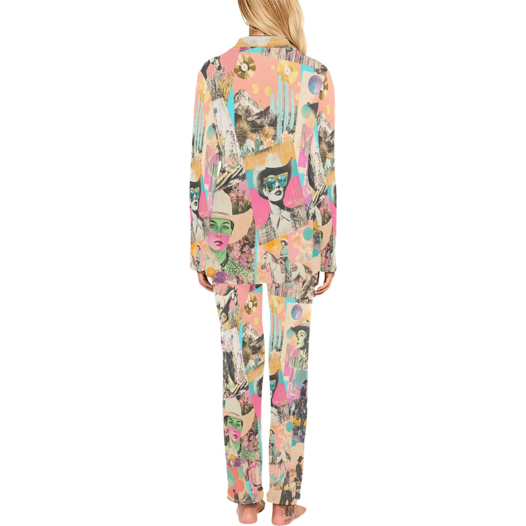 Baha Ranch Retro Pop Western Collage Pajama Set