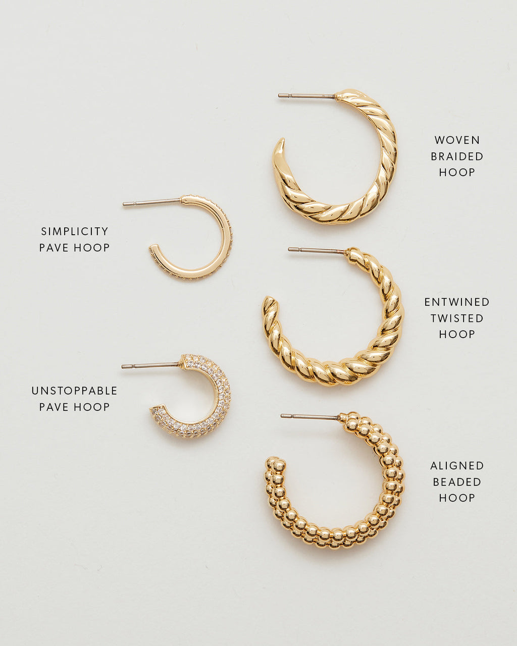 Aligned Beaded Hoop Earrings