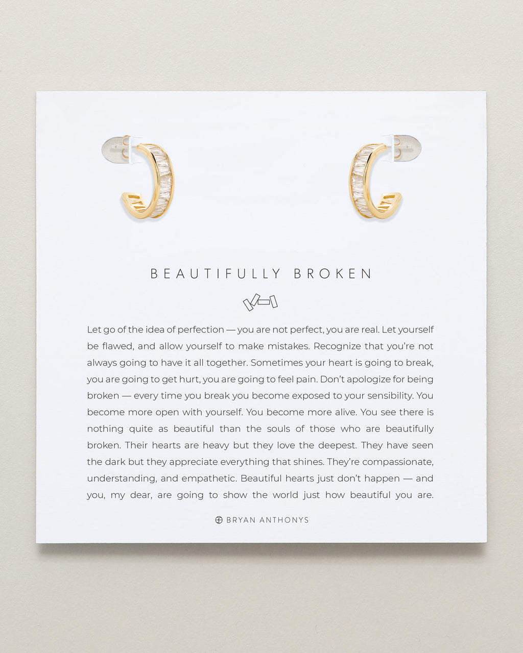Beautifully Broken Baguette Mini Hoop Earrings