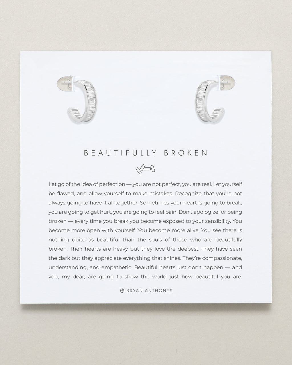 Beautifully Broken Baguette Mini Hoop Earrings