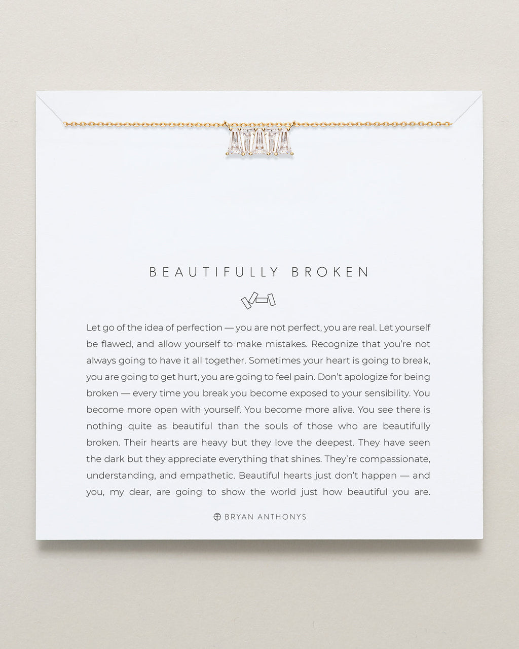 Beautifully Broken Baguette Dainty Necklace