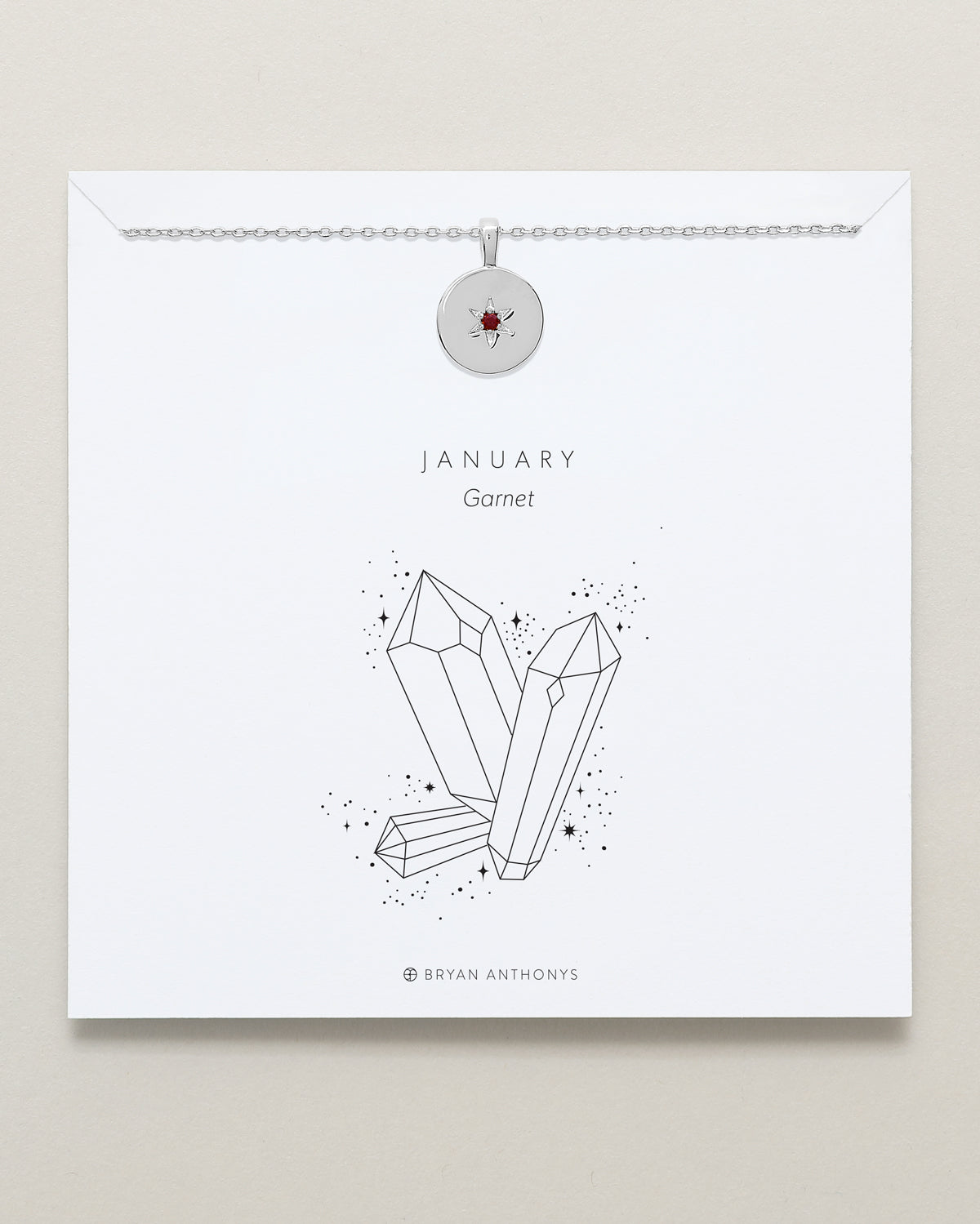 Birthstone Pendant Necklace —  Garnet