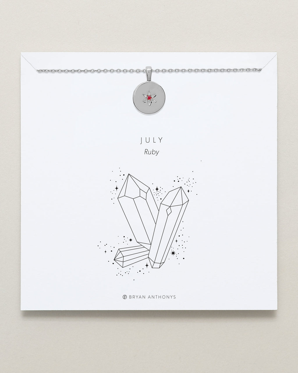 Birthstone Pendant Necklace — Ruby