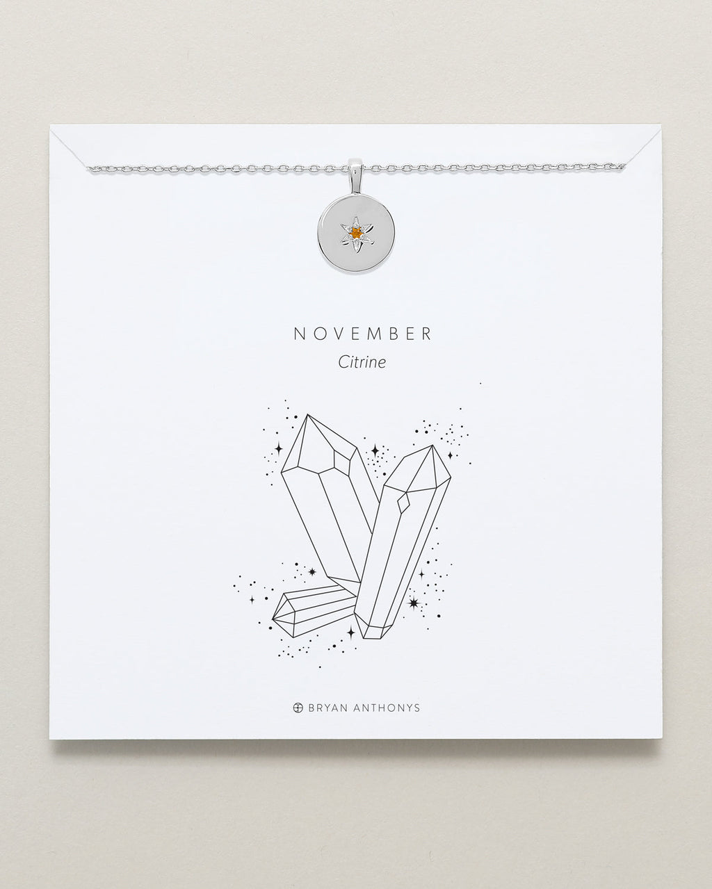 Birthstone Pendant Necklace — Citrine
