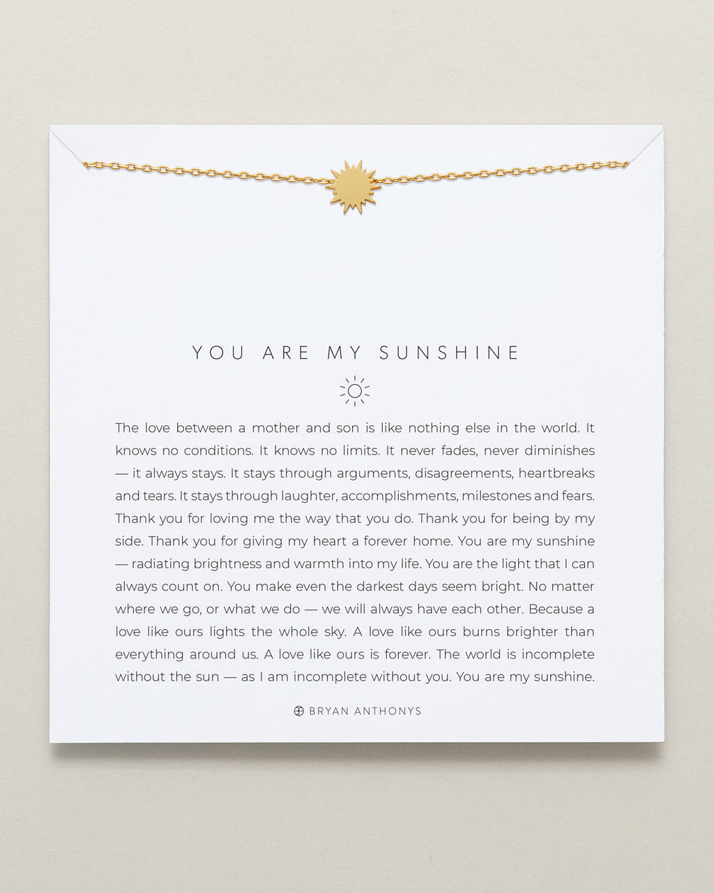 You Are My Sunshine Icon Necklace (Mother Son)