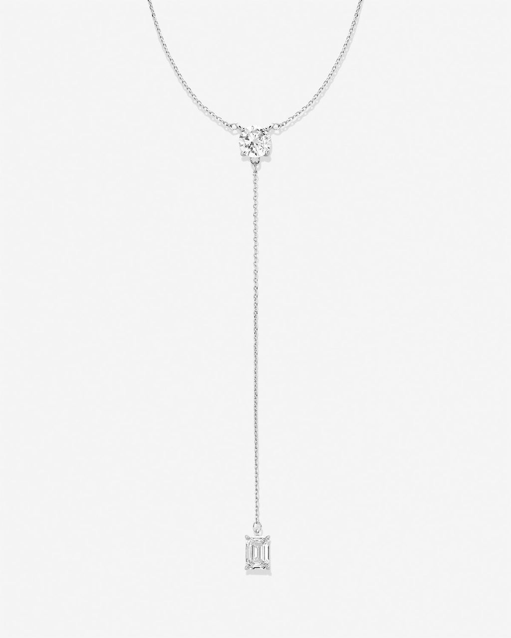 Beautifully Broken Emerald Cut Lariat Necklace