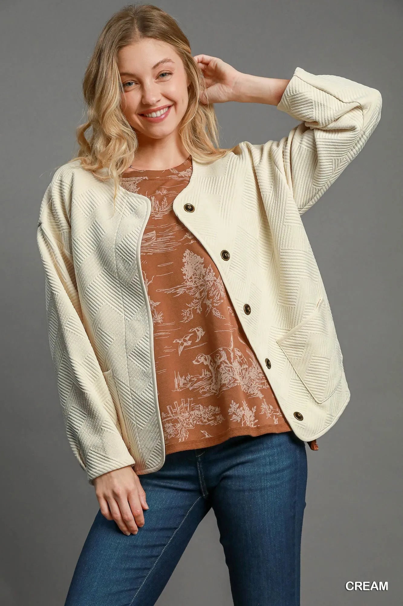 Garden Naked Umgee Textured Jacquard Jacket