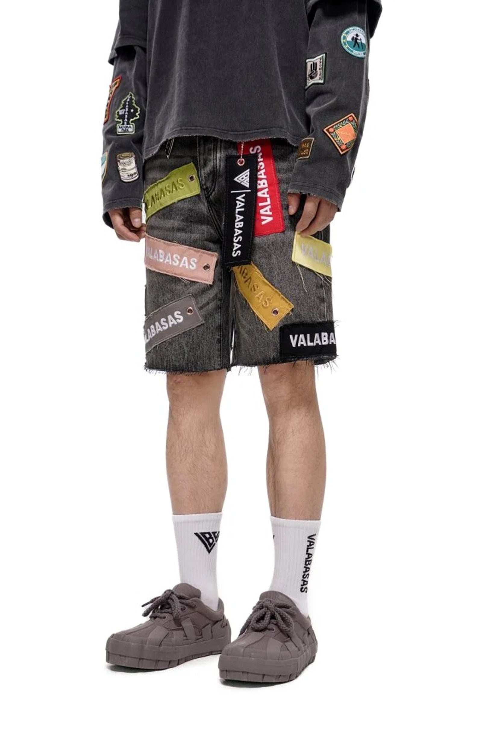 Valabasas Banner Shorts - Grey Wash