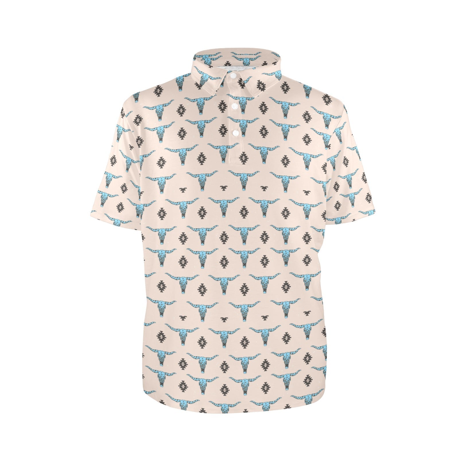 Turquoise Longhorn Polo Style Shirt