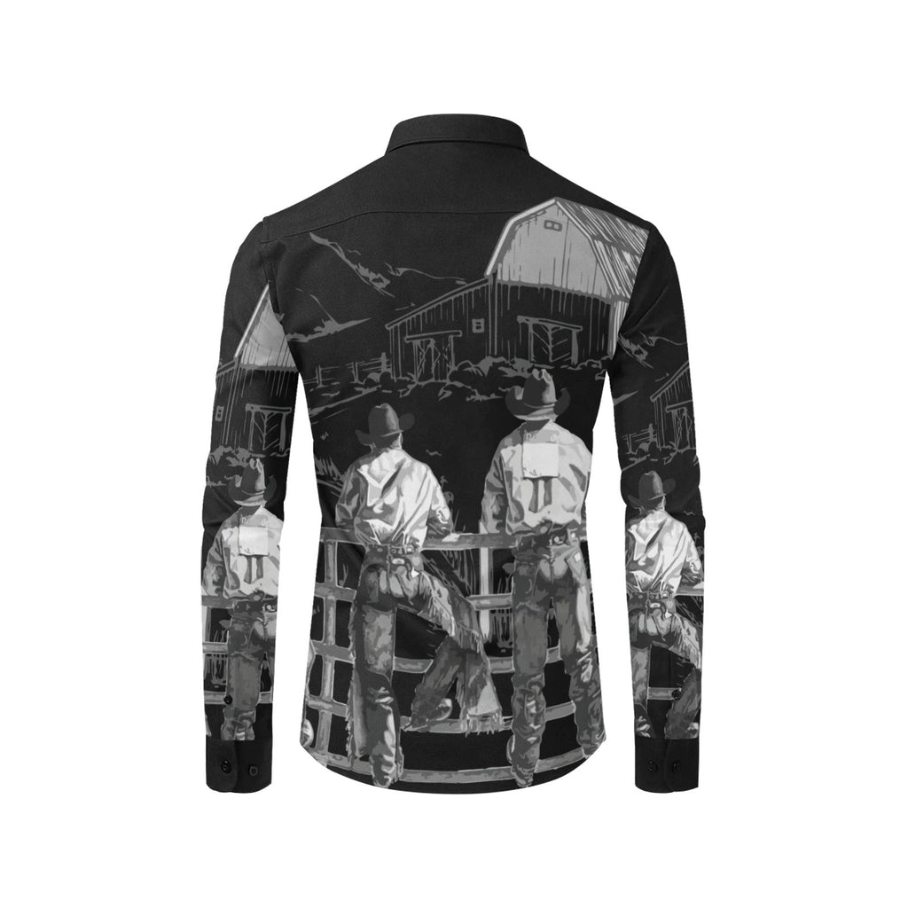 Sepia Cowboy Ranch Long Sleeve Button Up Arena Shirt