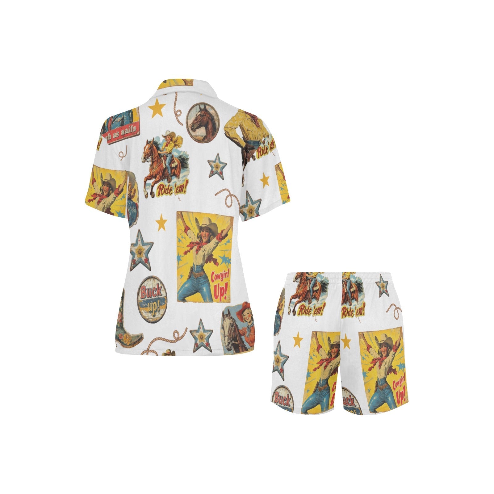 Vintage Cowgirl Collage Pajama Set