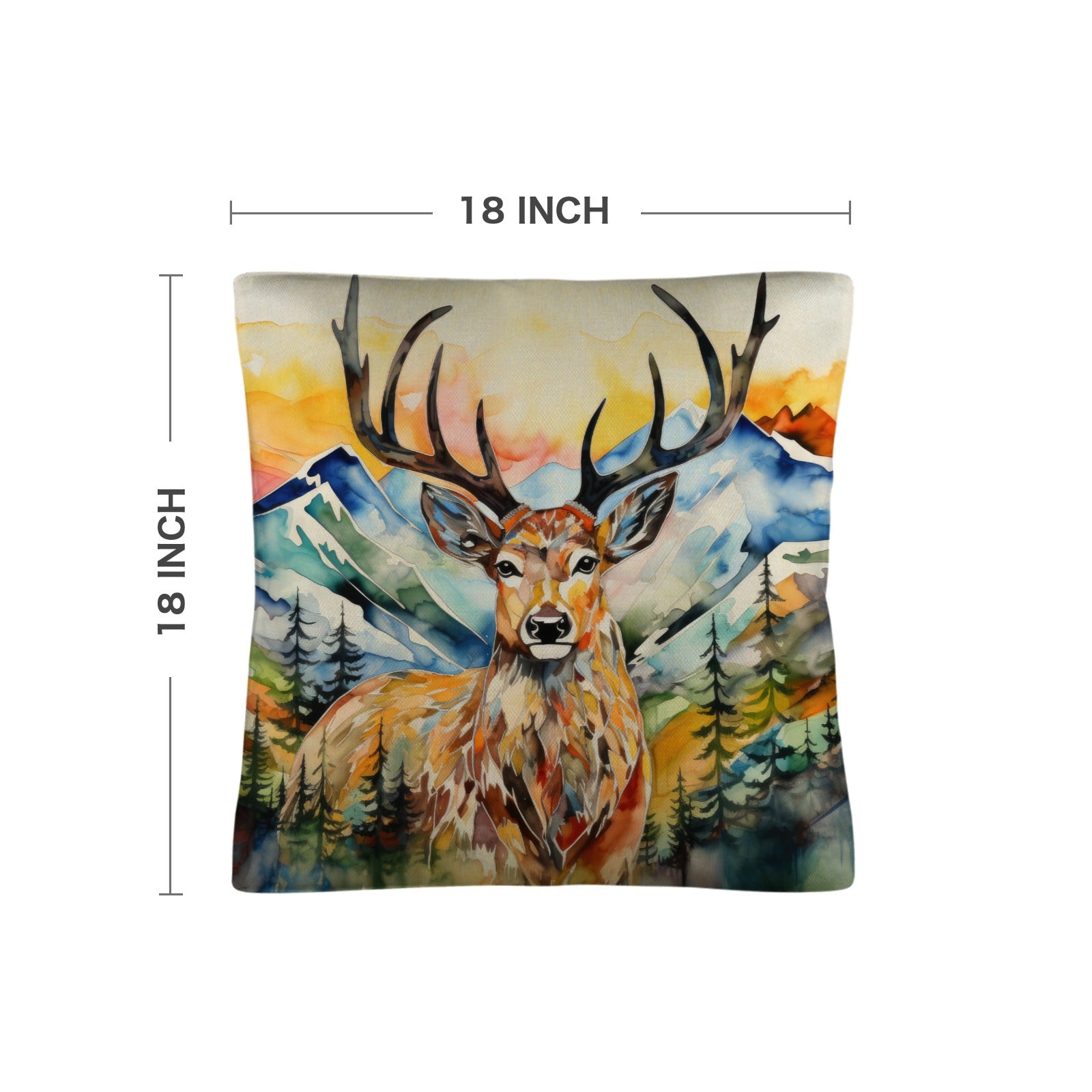Watercolor Buck Hunting Pillow Case Made In America
