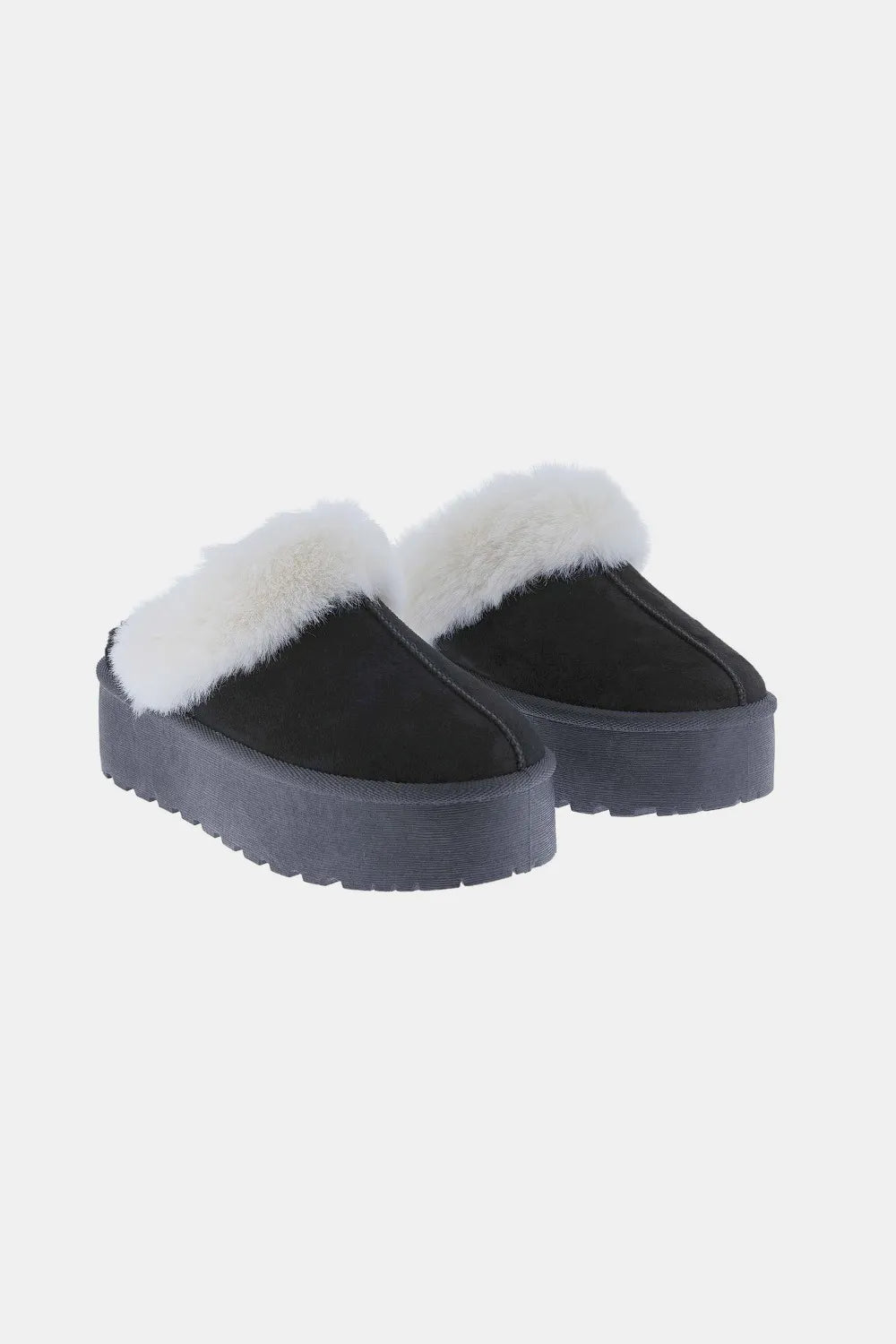 Garden Naked Weeboo Thick Bottom Fur Trim Snow Slippers