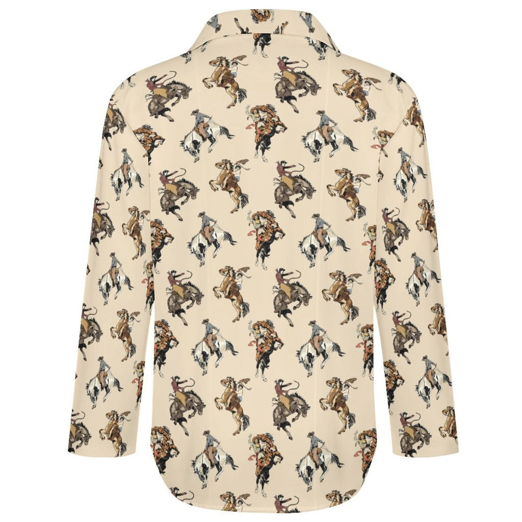 Baha Ranch Vintage Cowgirl Western Button Up Blouse