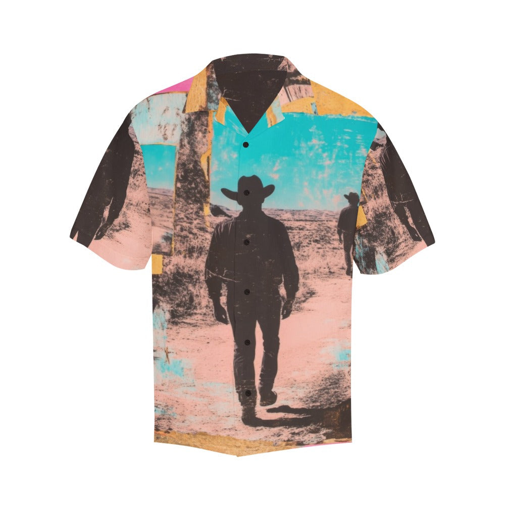 Baha Ranch Retro Pop Western Mystery Cowboy Men's Camp Shirt