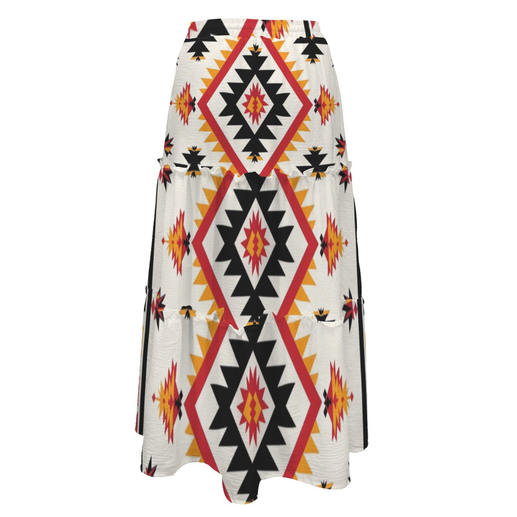 San Antonio Aztec Tiered Prairie Maxi Skirt