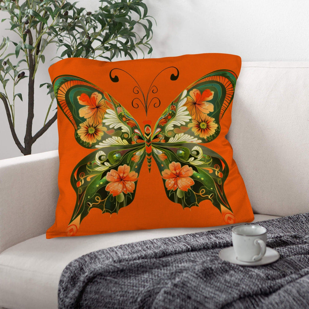 Retro Floral Butterfly Pillow Case Made in America