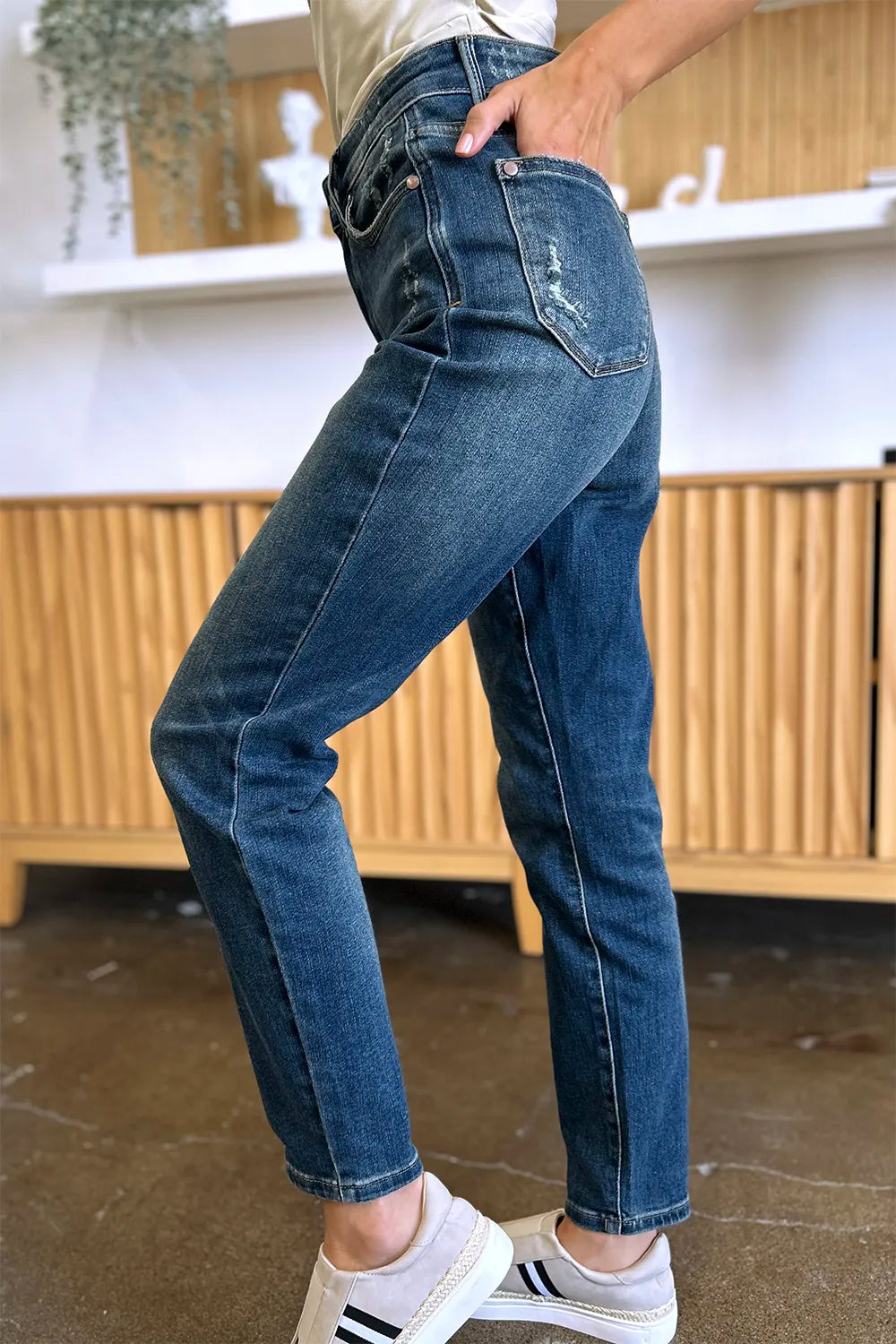 Garden Naked Judy Blue Full Size Tummy Control High Waist Slim Jeans
