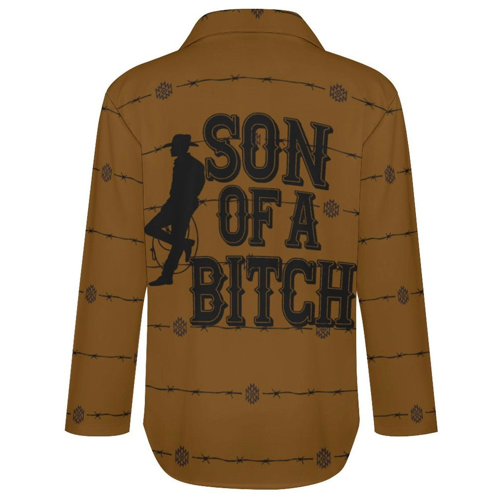 Baha Ranch Son of a Bitch Barbwire Long Sleeve Blouse