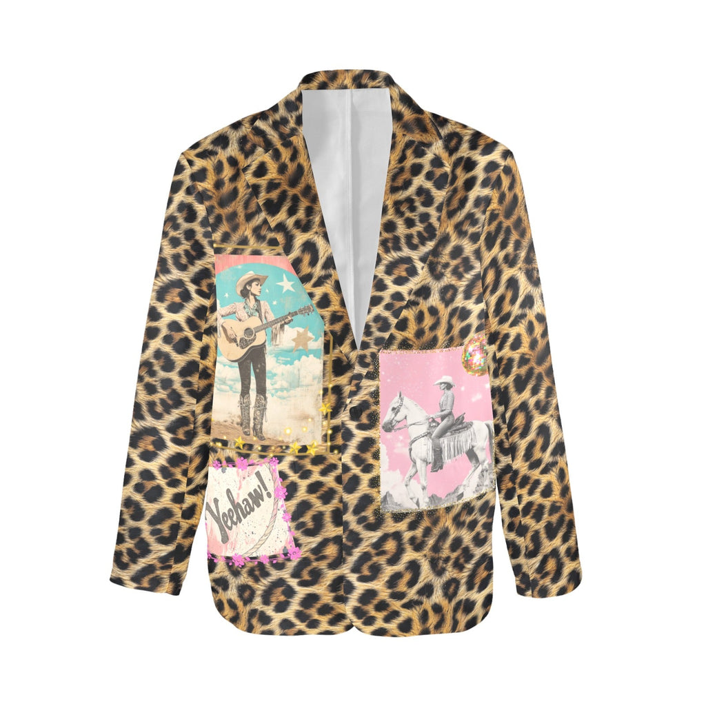 Baha Ranch Retro Pop Western Wild West Leopard Blazer