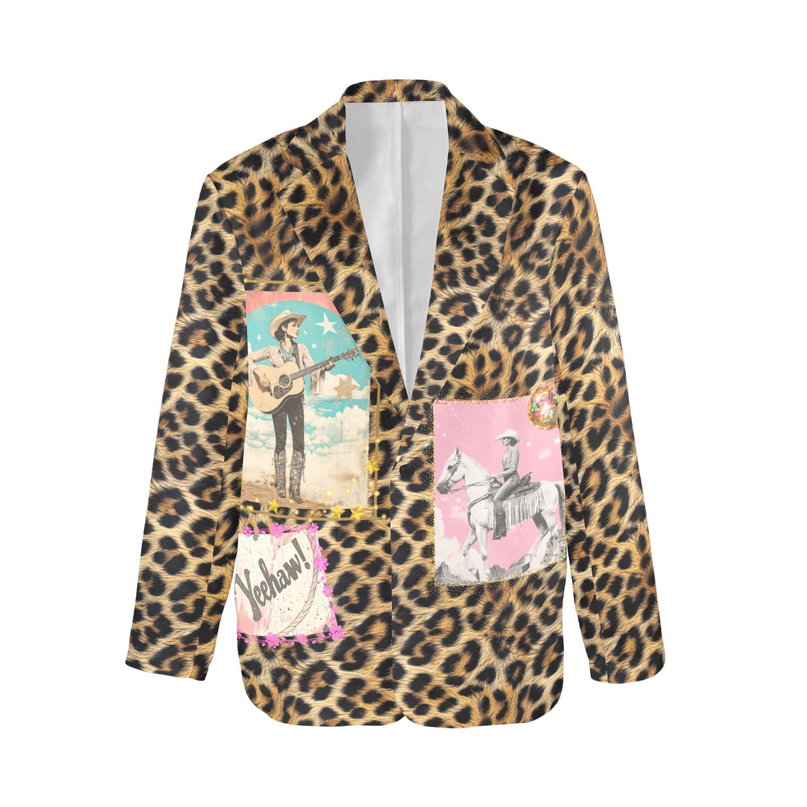 Baha Ranch Retro Pop Western Wild West Leopard Blazer