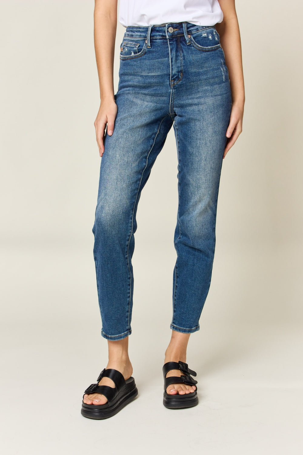 Garden Naked Judy Blue Full Size Tummy Control High Waist Slim Jeans
