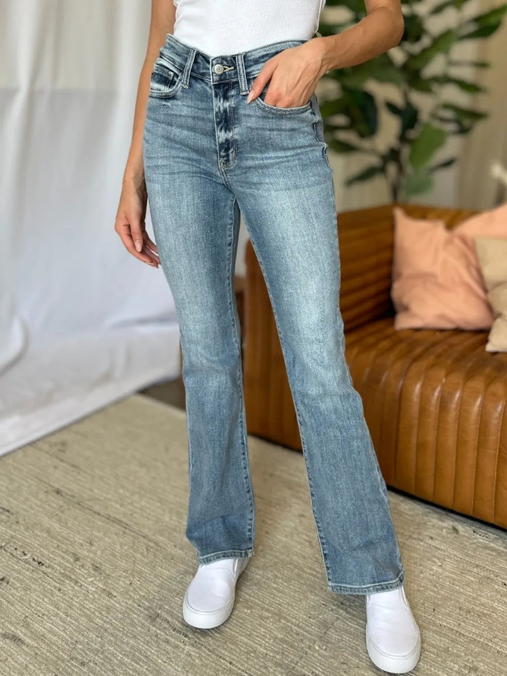 Garden Naked Judy Blue Full Size Medium Rise Bootcut Jeans