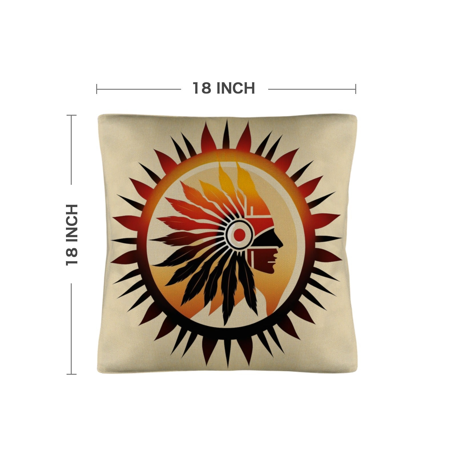 Native Sun Throw Pillow Case Made in America