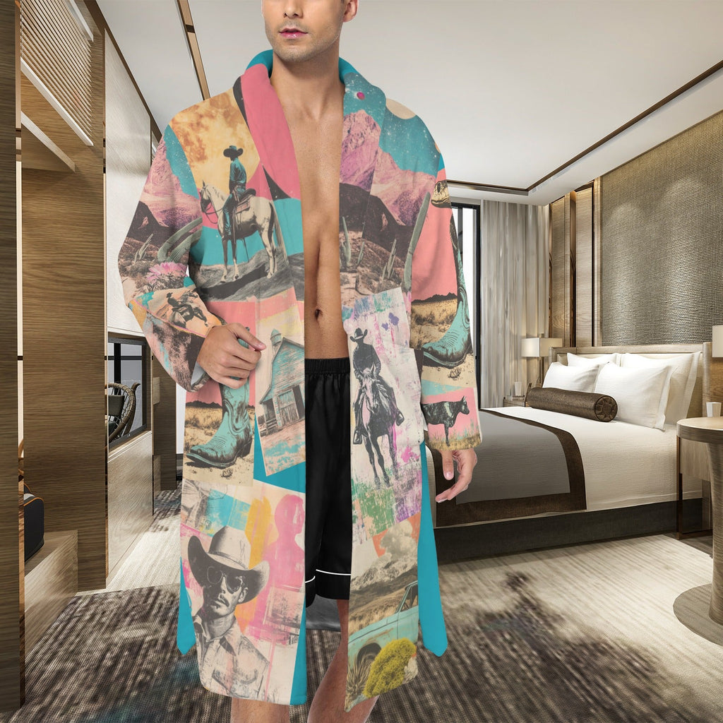 Baha Ranch Retro Pop Western Men's Robe