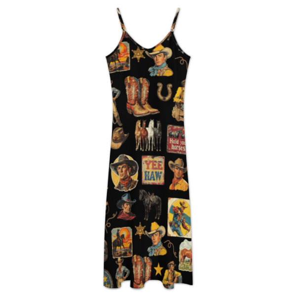 Vintage Cowboy Collage Western Sun Dress