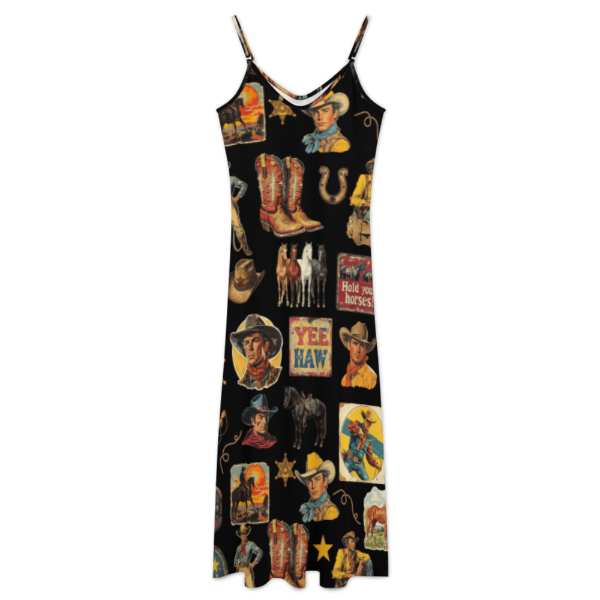 Vintage Cowboy Collage Western Sun Dress
