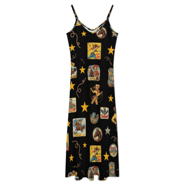 Vintage Cowgirl Collage Western Sun Dress
