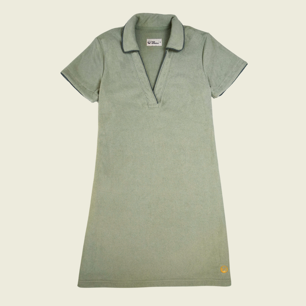 Sage Terry Cloth Polo Dress