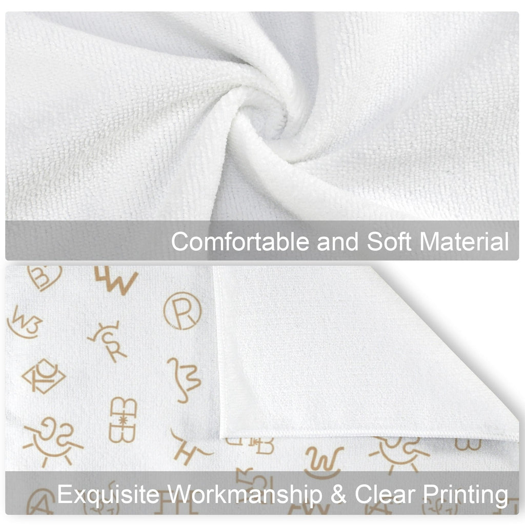 Set of 4 Minimalistic Western Highland Cow Cattle Brands Kitchen Towels Made in America