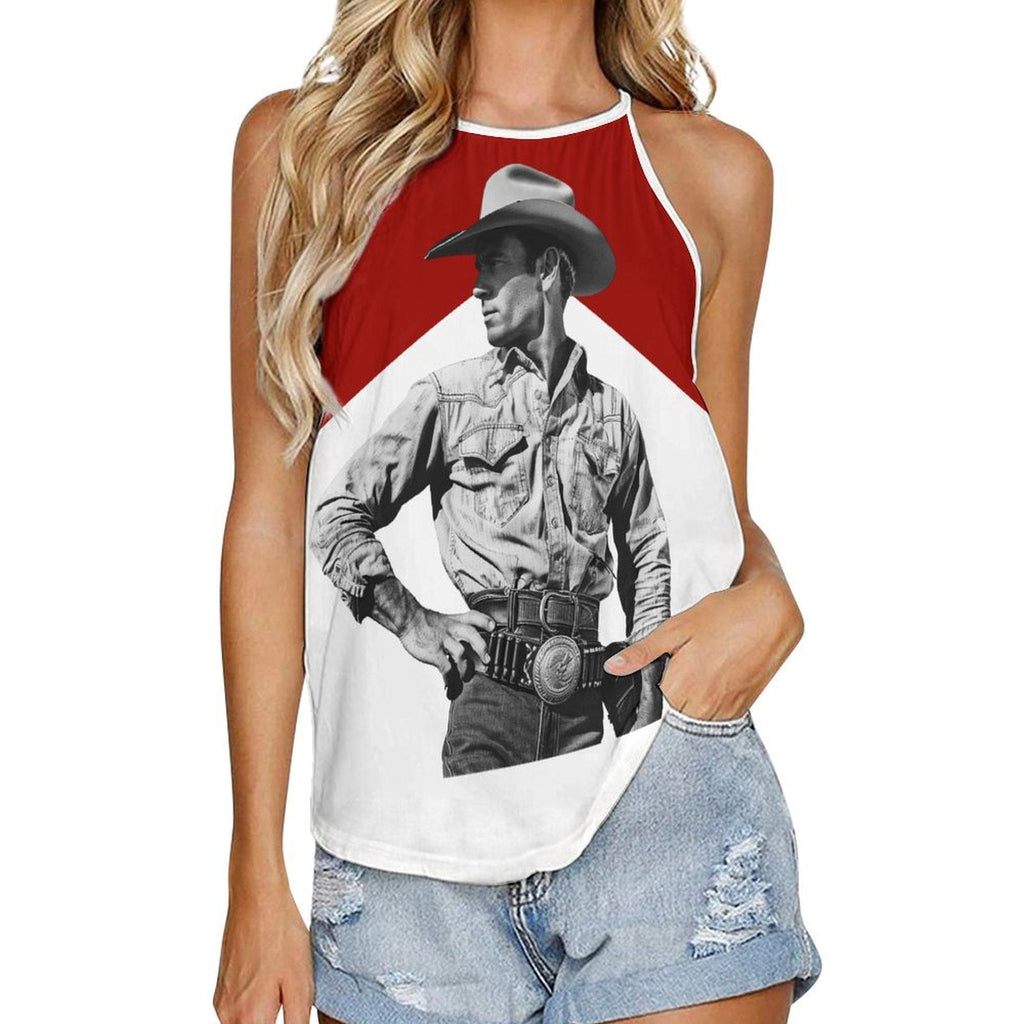 Black White Cowboy Vintage Tank Top