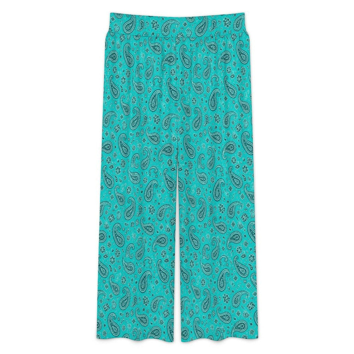 Baha Ranch Turquoise Paisley Bandana Wide Leg Pants