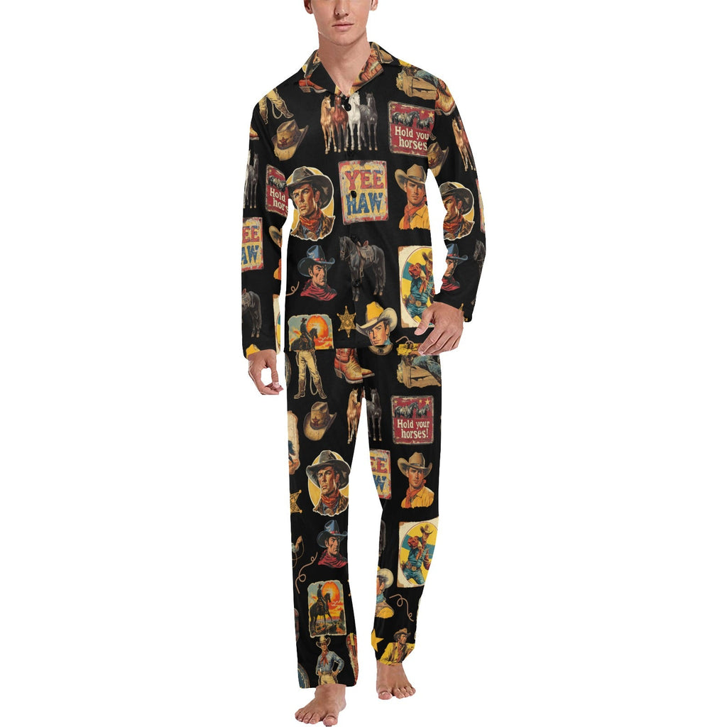 Vintage Cowboy Collage Western Pajamas