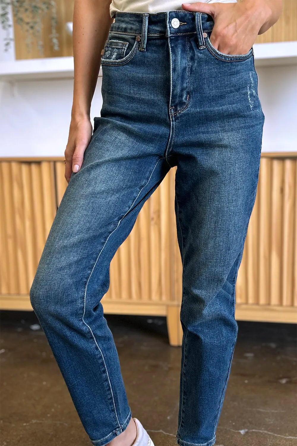 Garden Naked Judy Blue Full Size Tummy Control High Waist Slim Jeans