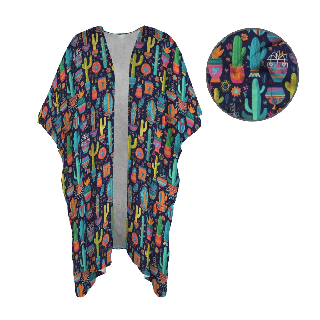 Crazy Cactus Lady Duster Kimono Coverup