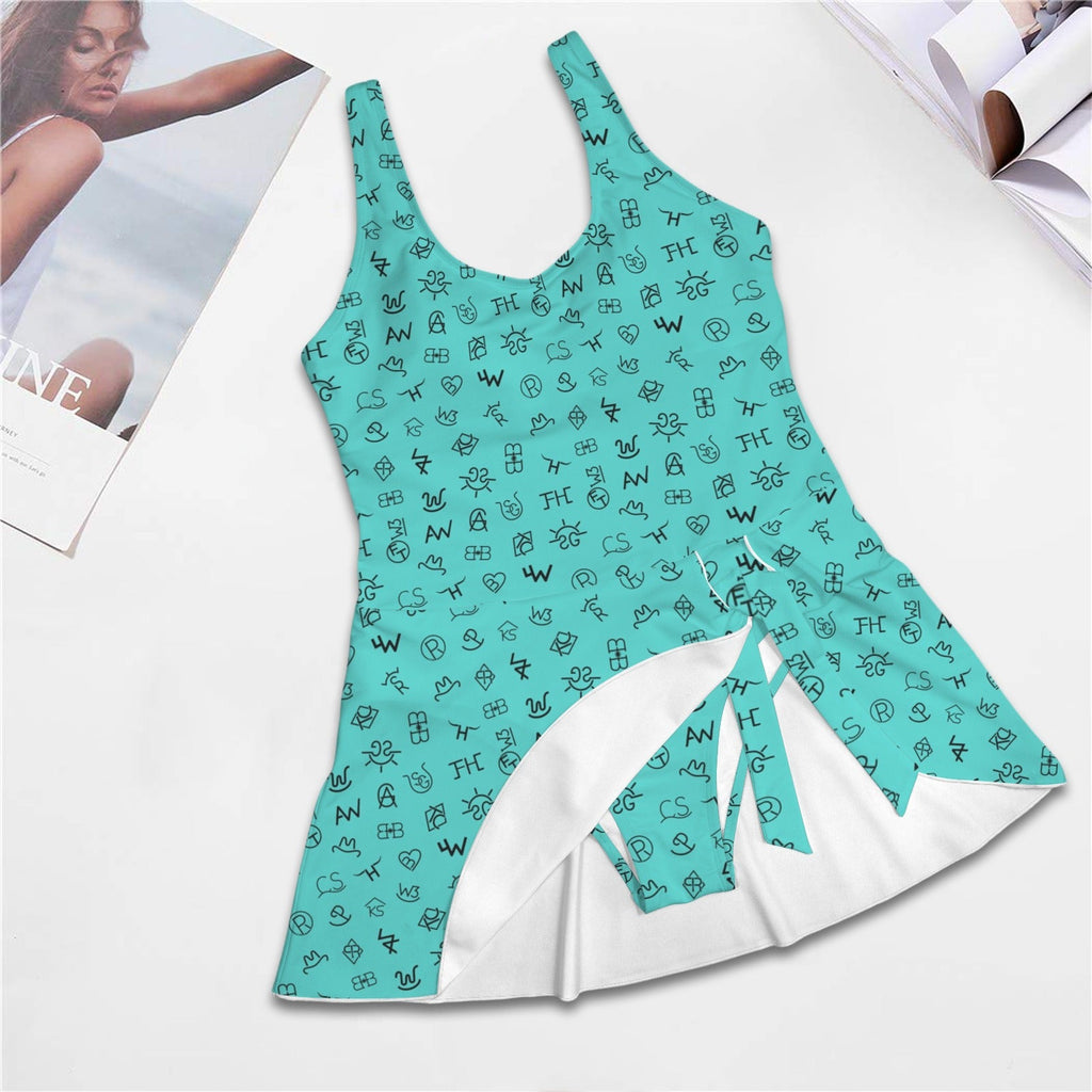 Cattle Brands Skirted Swimsuit