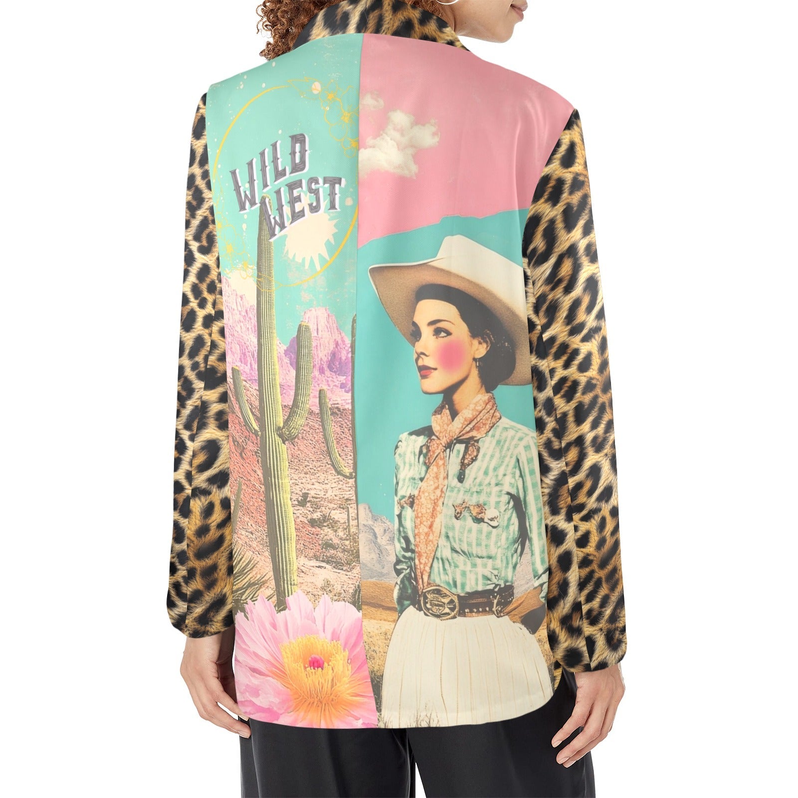 Baha Ranch Retro Pop Western Wild West Leopard Blazer