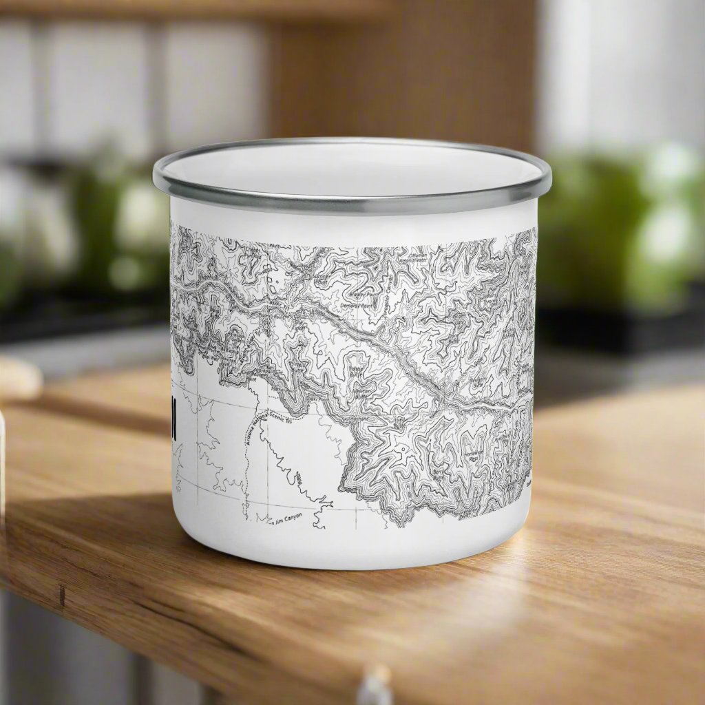 Grand Canyon National Park Topographic Durable Enamel Camp Mug