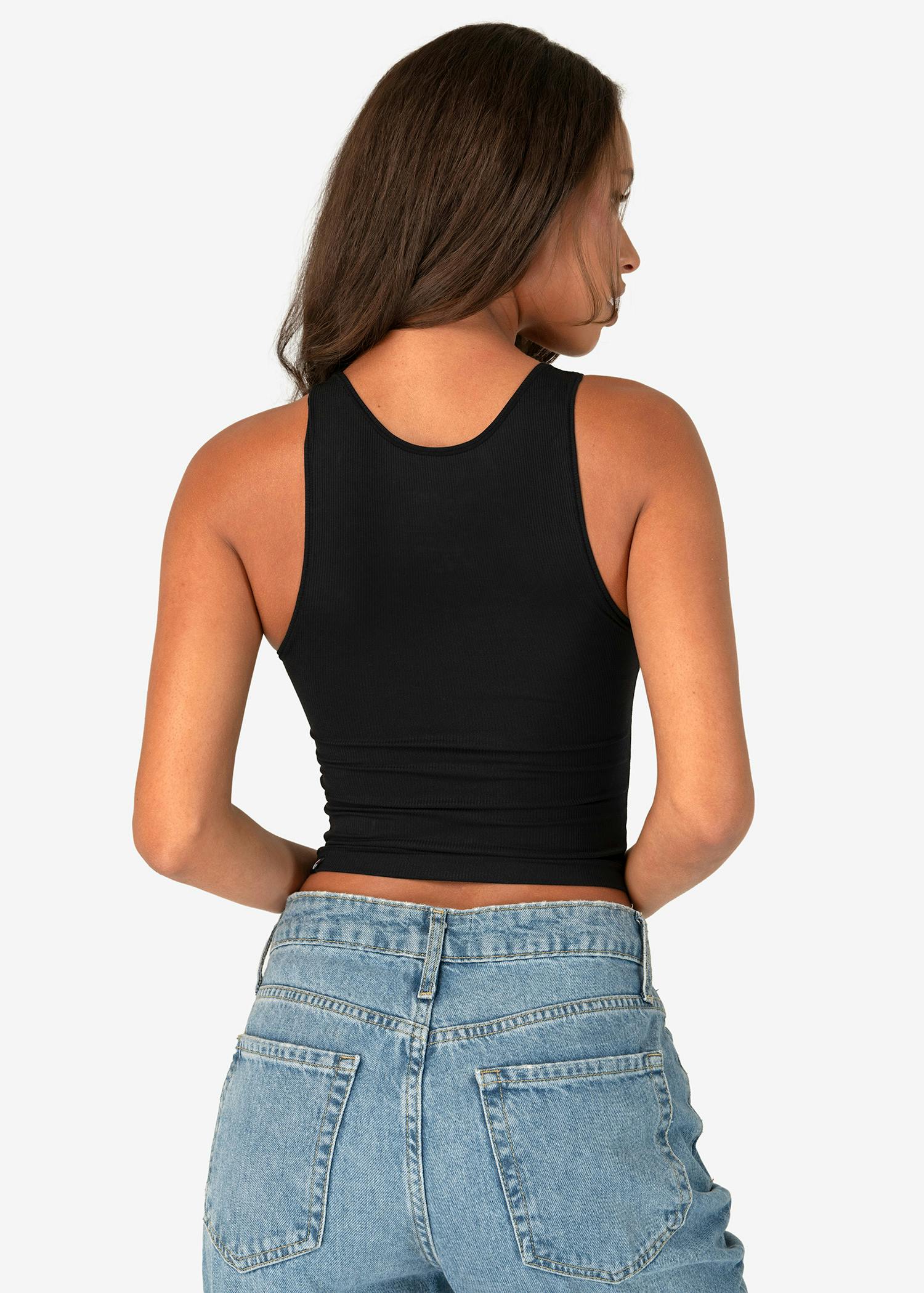 Black | Women's Ribbed Crop Tank