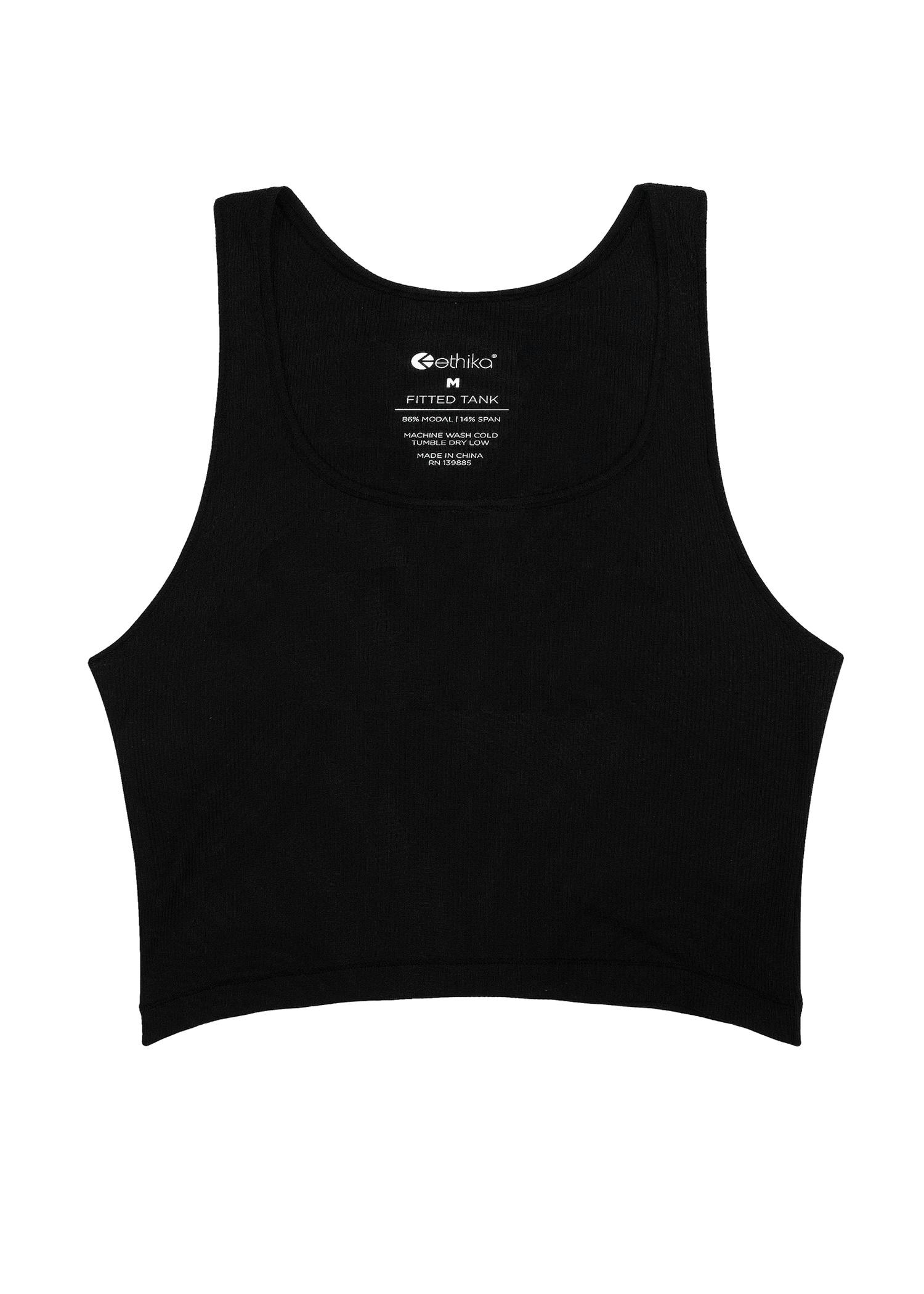Black | Women's Ribbed Crop Tank