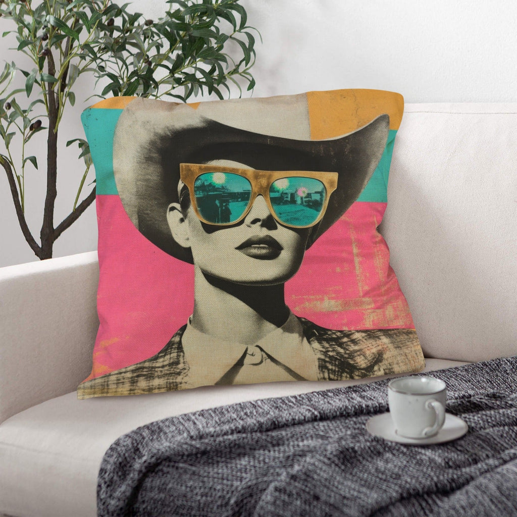 Baha Ranch Retro Pop Western Cool Cowgirl Pillow Case Made in America