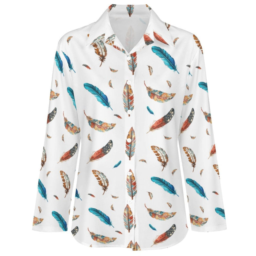 Baha Ranch Boho Feather Long Sleeve Blouse