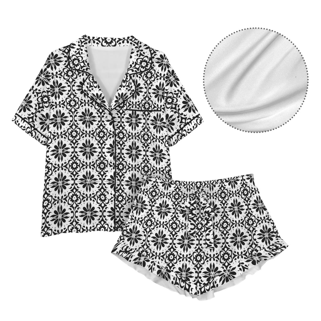 Talavera Tile Mexican Print Southwest Satin Pajamas