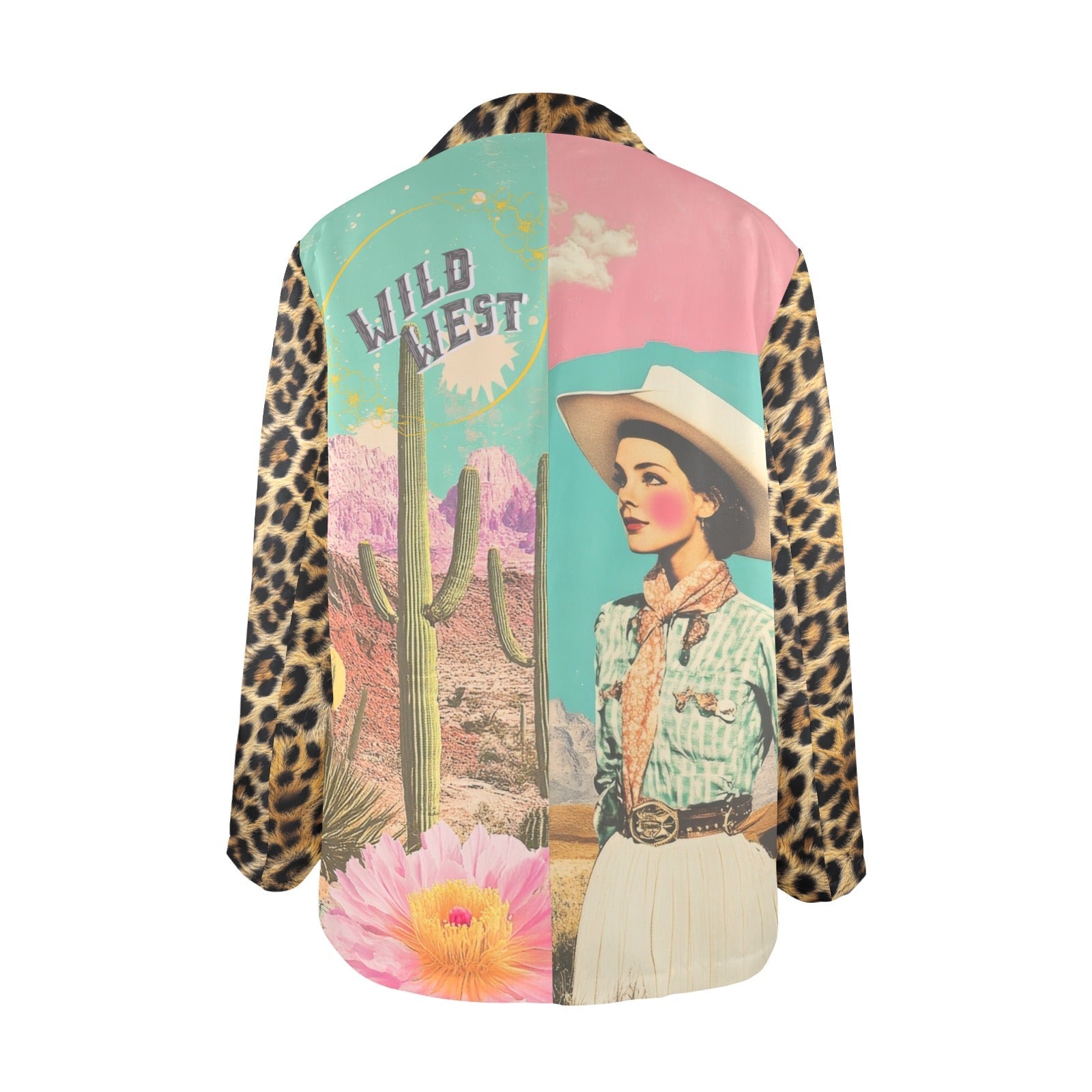 Baha Ranch Retro Pop Western Wild West Leopard Blazer