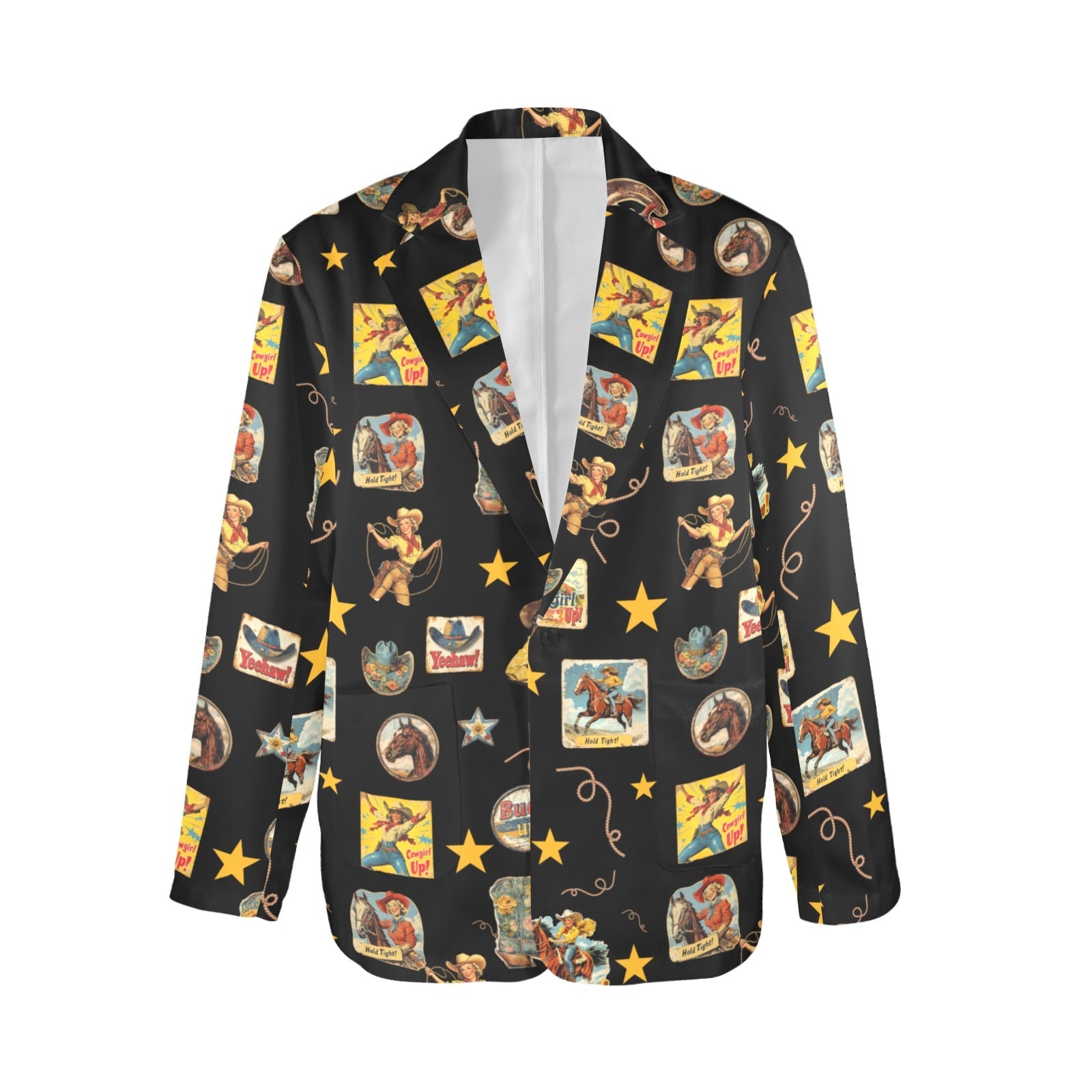 Vintage Cowgirl Collage Western Blazer