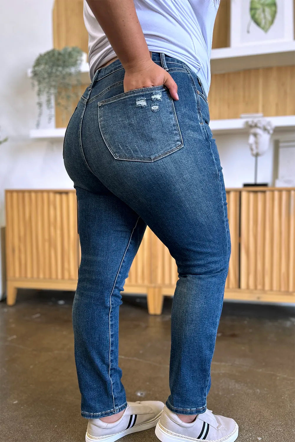Garden Naked Judy Blue Full Size Tummy Control High Waist Slim Jeans